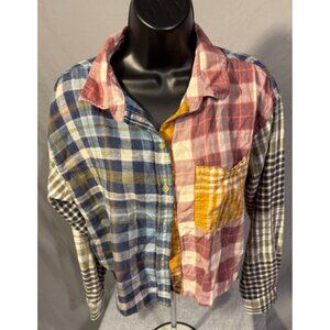 American Eagle Flannel Shirt Small Plaid Button-Up Grunge Y2K Casual Layering S
